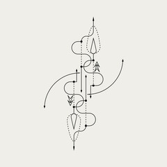 Line Dot Tattoo, Minimal Style Modern Tattoo