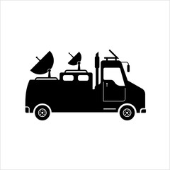 Ob Van Icon, Outside Broadcasting Van, Production Truck Icon, Television Mobile Production Control Room Vehicle