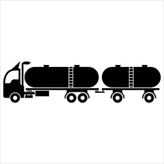 Oil Truck Icon, Liquid Shipping Truck