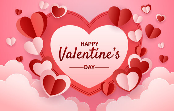 Valentine Background with Heart Shape Element