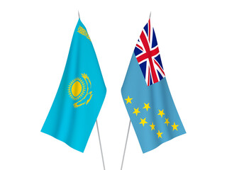 Kazakhstan and Tuvalu flags