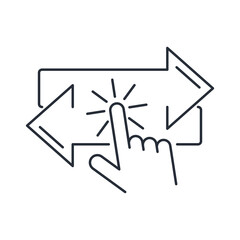 Mobile control exchange. Professional management. Vector linear icon isolated on white background