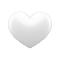 Elegant cute white heart balloon for romantic decor holiday congratulations 3d icon realistic illustration