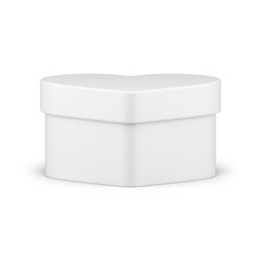 Present package white elegant heart shape for enamored holiday congratulations 3d icon