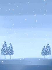 winter landscape with trees