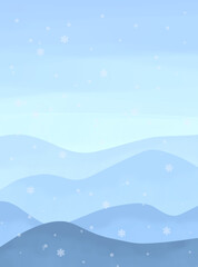 winter landscape with mountains