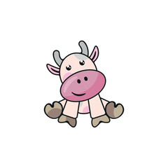 Cute cow animation character. 