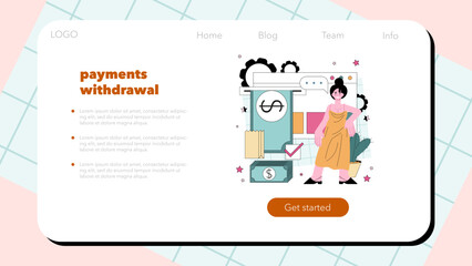 Payment integration web banner or landing page set. Online store payment