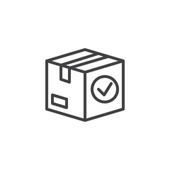 Parcel confirmed line icon