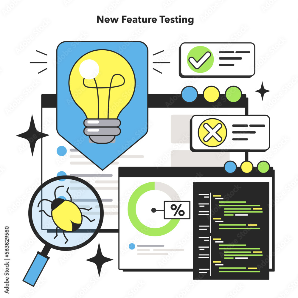 Poster new feature testing. software testing methodology. it specialist