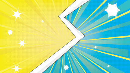 comic background style in blue and yellow color