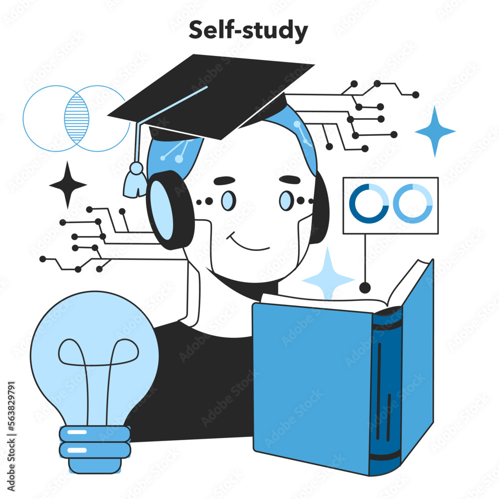 Poster self-study as an artificial neural network benefit. self-learning computing