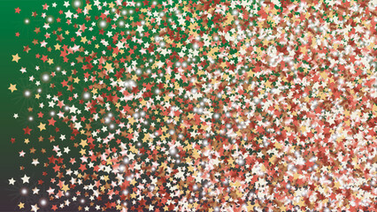 Realistic Background with Confetti of Glitter Star Particles. Sparkle Lights Texture. Celebration pattern. Light Spots. Star Dust. Christmass Design. Explosion of Confetti. Design for Advertisement.