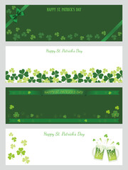 Vector St. Patrick’s Day Greeting Card Set Isolated On A Plain Background.
