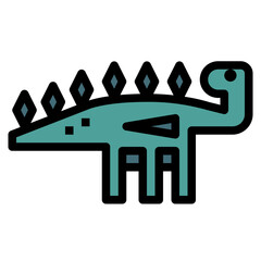 kentrosaurus filled outline icon style