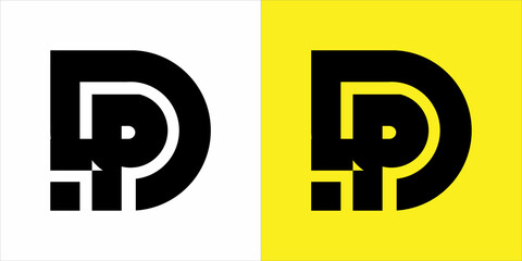 monogram logo D P I with black color and elegant white and yellow background 