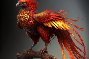 Fototapeta premium mighty phoenix fire bird, Generative AI