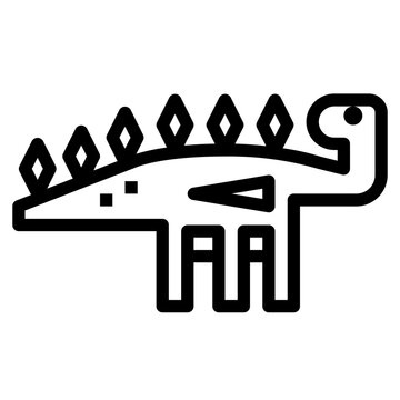 kentrosaurus line icon style