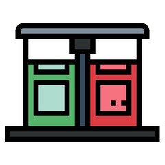 trash filled outline icon style