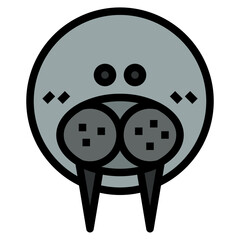 Naklejka premium walrus filled outline icon style