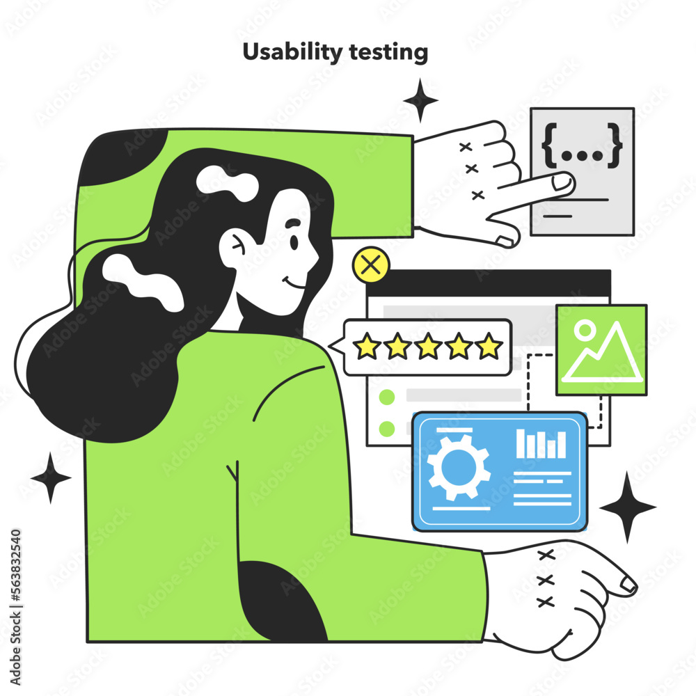 Poster usability testing technique. software testing methodology. it specialist