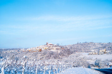 Fototapeta premium dorf mit burg in der pfalz