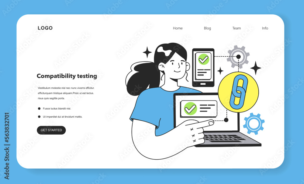 Poster compatibility testing technique web banner or landing page. software testing
