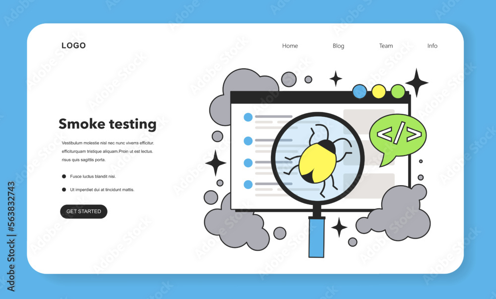 Poster smoke testing technique web banner or landing page. software testing
