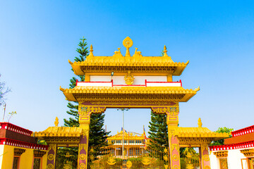 Entrance to the Tibetan Buddhist Monastery at Mundgod,Karnataka,India.
