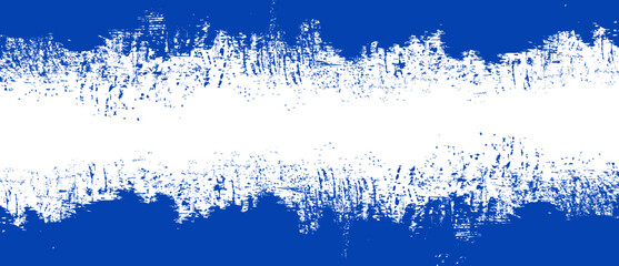 Navy blue brush stroke background. Blue ink splash on backdrop. Brush background for wallpaper, paint splatter template, dirt banner, watercolor design, dirty texture. Trendy brush background, vector