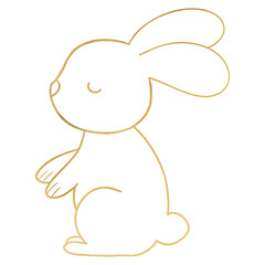 Golden Rabbit Outlined