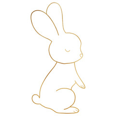 Golden Rabbit Outlined