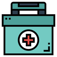 Obraz premium first aid kit filled outline icon style