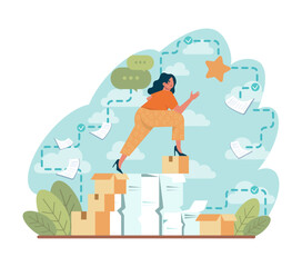 Signal concept. Person recieving or giving signal source. Allert sign