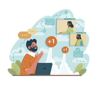 Subscription concept. A reminder for new social media content