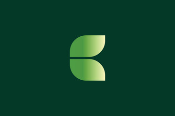 Minimal and creative letter B leaf logo on Black Background template © Logo Peak
