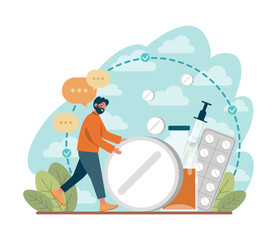 Virus protection. Barrier for dangerous viruses and bacteria. Virus pandemic