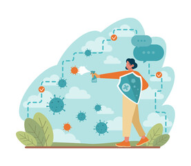 Virus protection. Barrier for dangerous viruses and bacteria. Virus pandemic