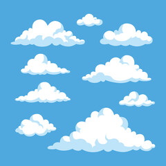 White blue day cumulus cloud symbol shape or cloudscape background