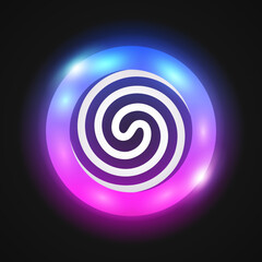 Abstract Neon Hypnotic Round Icon
