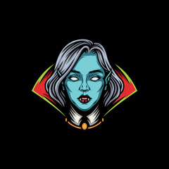 Female Vampire Graphic Logo