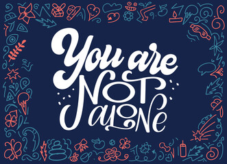 Self care mental heath quote in hand drawn lettering. Unique inspirational text slogan for print, poster, coaching. Vector illustration