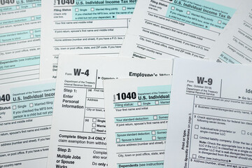 Fototapeta premium blank of 1040 tax form, closeup. Accounting concept