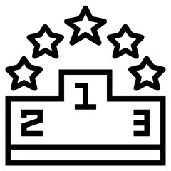 Podium line icon style