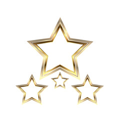 Group of Shining stars in vector illustration style, gold stars icon, symbol, mark and object. Gradient golden star shape on a dark background.