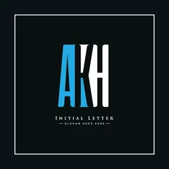 Deurstickers Initial Letter AKH Logo - Simple Business Logo for Alphabet A, K and H © Shahzad