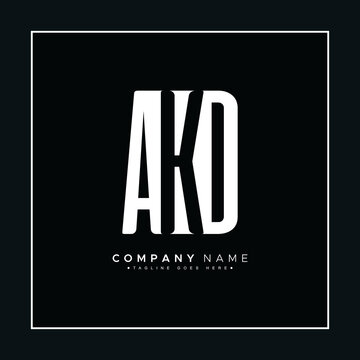 Initial Letter AKD Logo - Minimal Business Logo for Alphabet A, K and D