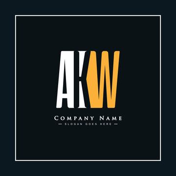 Initial Letter AKW Logo - Minimal Business Logo for Alphabet A, K and W