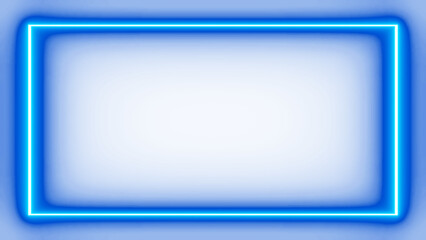 Light frame png, glow light transparent background, abstract blue frame