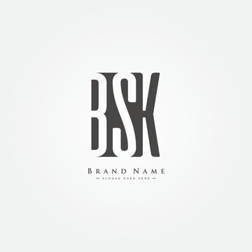 Minimal Business logo for Alphabet BSK - Initial Letter B, S and K